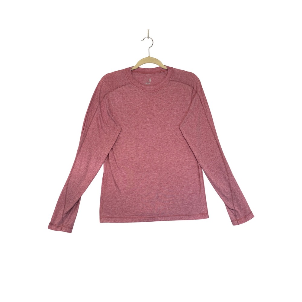 Stio Long Sleeve Base Layer T-Shirt Red Heathered Cotton Blend Athletic 2123 S‎